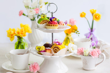 cakes for afternoon tea.