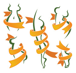 women health, beauty and diet symbols, emblems and icons