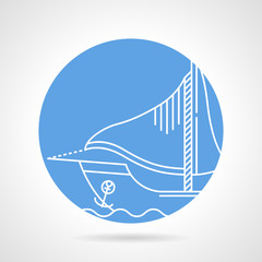 Sail boat round vector icon