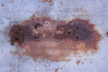 Zinc rust./Old metal sheet roof texture.