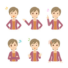 女性　おばあさん　表情　ポーズ