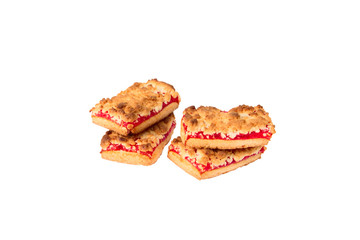 biscuits with jam on a white background