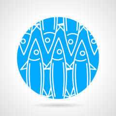 Sea fish blue round vector icon
