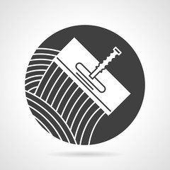 Tile trowel black round vector icon