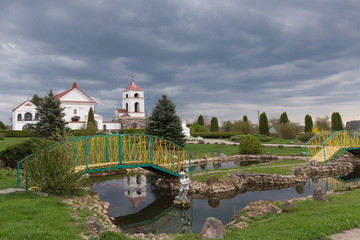 Catholic buildings  in village Mosar, Belarus