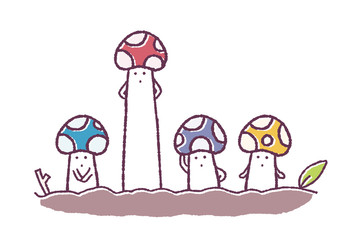 抜き出たキノコ