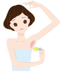 ワックスで腋毛自己処理して失敗、炎症、マダラ抜け