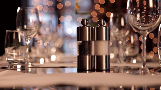 Restaurant Table Set with Glassware
