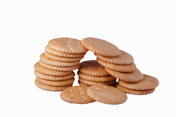 Crackers isolated on white background.