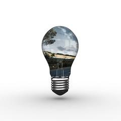 Composite image of empty light bulb