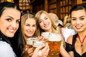 Girls drinking beer