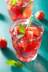 summer strawberry lemonade with lime and mint