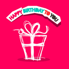 Happy Birthday to You Title with Gift Box 