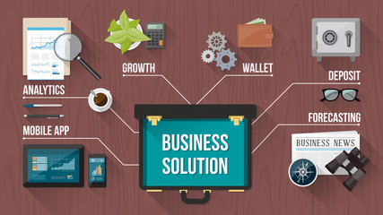 Business concept with oper briefcase