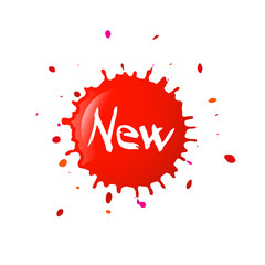 Obraz premium New Paper Vector Title on Red Splash Isolated on White