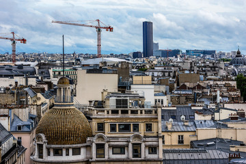 Panorama of Paris. View from Printemps store. France.