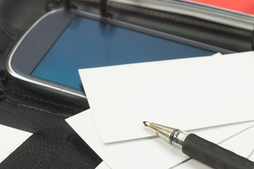 Closeup view of open manager diary