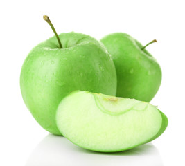 Sliced apple isolated on white