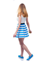 Back view portrait of a woman in dress