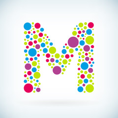 Modern letter M circle symbol icon