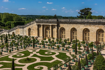 Beautiful Orangerie Parterre in famous Versailles palace. Paris