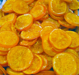 Dried oranges at spanish market