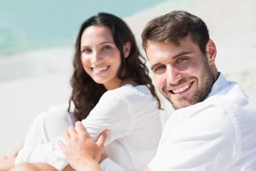 Obraz na płótnie Canvas happy couple smiling