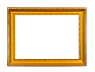 Gold frame Elegant vintage Isolated on white background