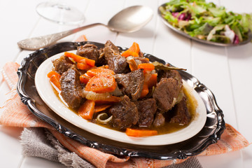 Stew with beef and carrots 