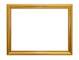 Gold frame Elegant vintage Isolated on white background