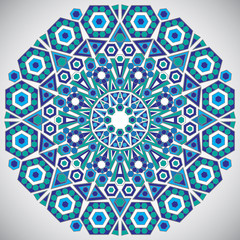 Decorative design of circle template in traditional oriental sty