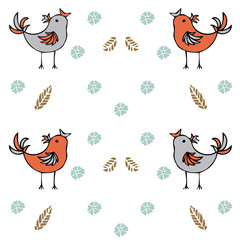 Baby background with silhouettes birds.