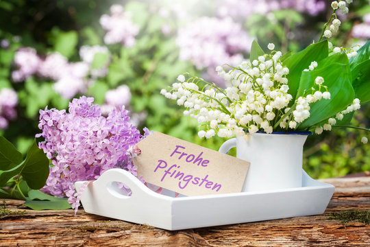 Frohe Pfingsten, Flieder und Maigl&ouml;ckchen