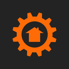 Orange construction company logo