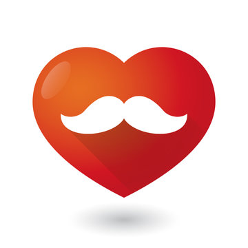 Heart icon with a moustache