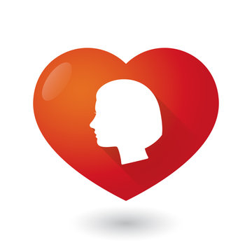 Heart icon with a female head