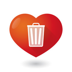 Heart icon with a trash can
