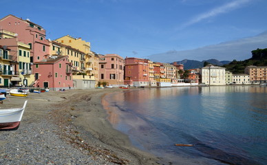 Fototapeta na wymiar Bay of Silence in Sestri Levante, Liguria, Italy