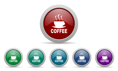  coffee vector web icons set