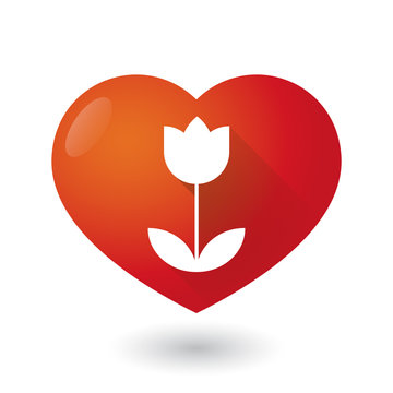 Heart icon with a tulip