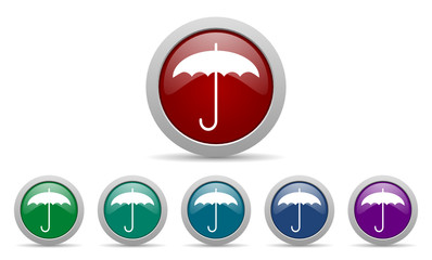 umbrella vector web icons set