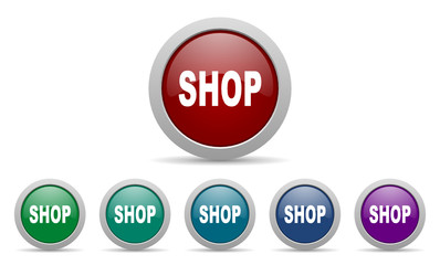shop vector web icons set