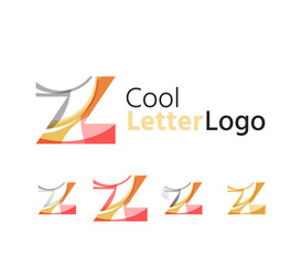 Set of abstract Z letter company logos. Business icons