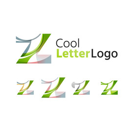 Set of abstract Z letter company logos. Business icons