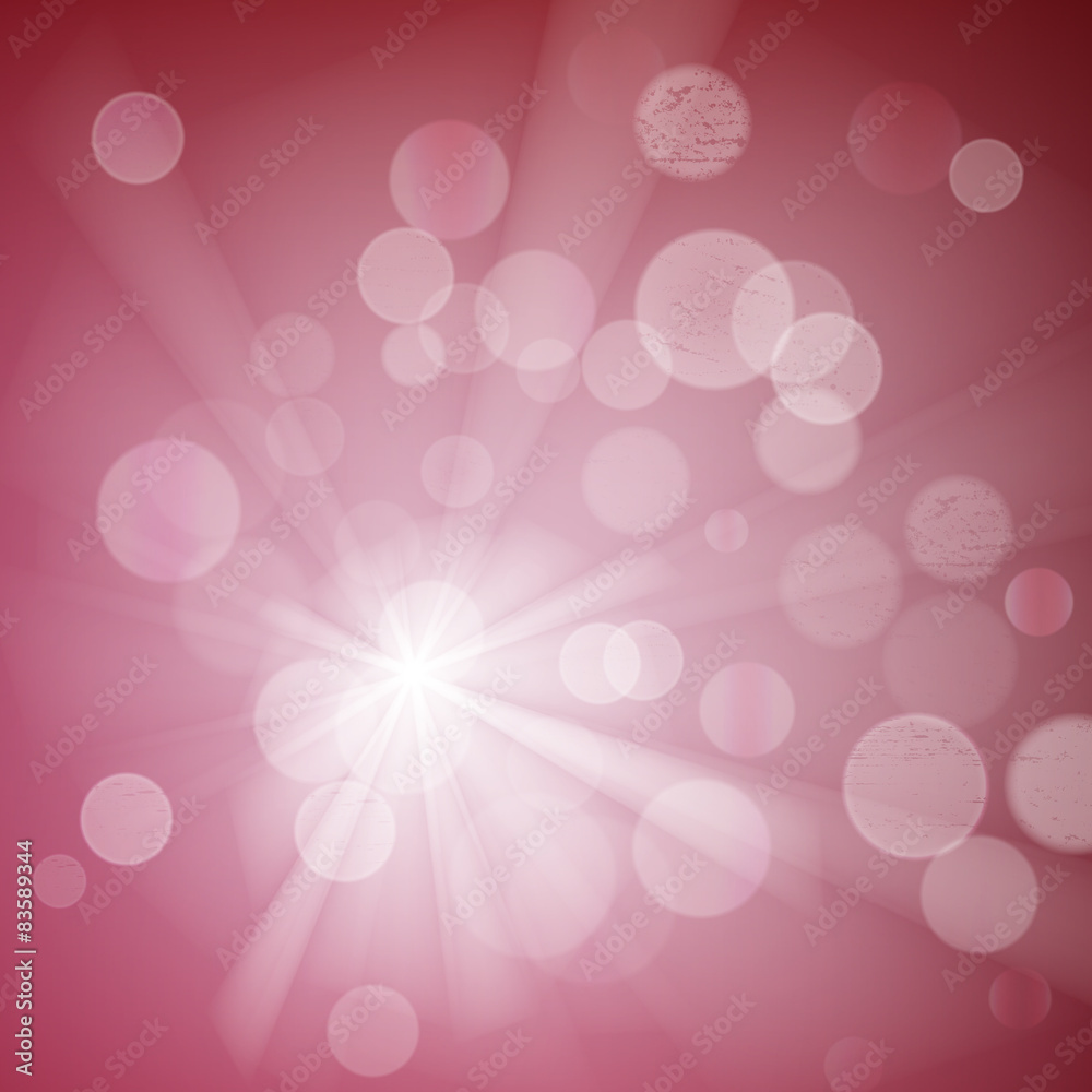 Poster Abstract bokeh sparkles on blurred background