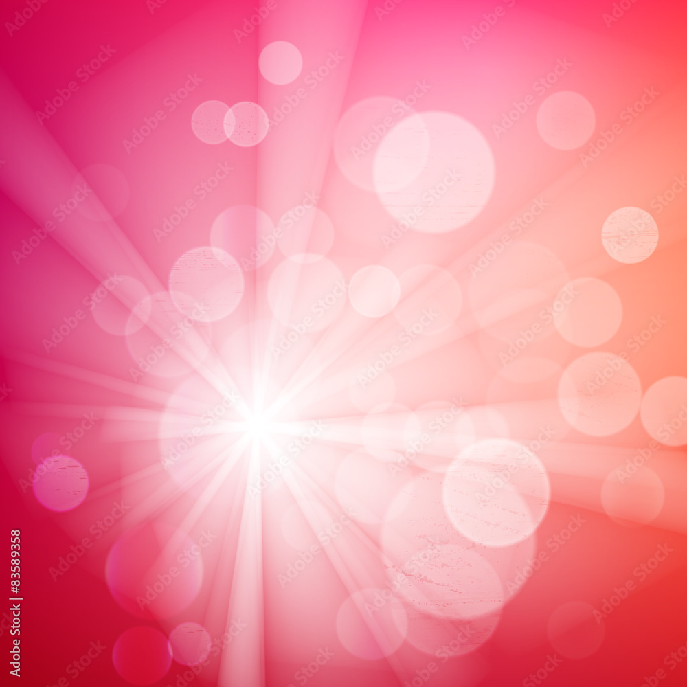 Poster Abstract bokeh sparkles on blurred background