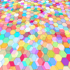 Abstract background with colorful hex polygons