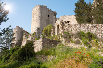 Fototapeta na wymiar Kantara castle in Northern Cyprus.