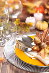 Autumn place setting .