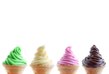 Row of ice cream cones